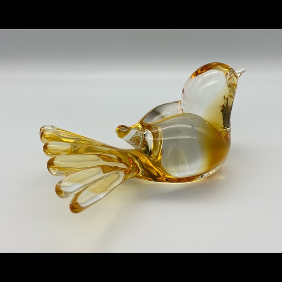 Amber Handblown Murano Glass Bird R Anatra Signed - Picture 2 of 14